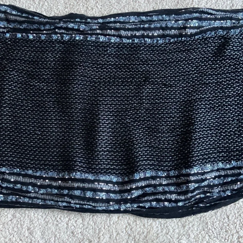 Multicolored Infinity Scarf Artisan black, light blue, silver Women's
